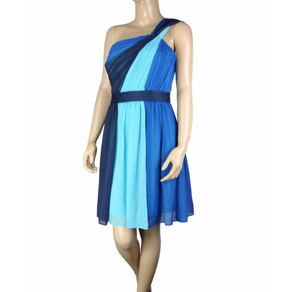 Manoukian Blue One Shoulder Dress